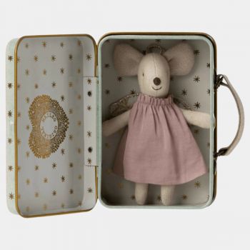 Jucarie Maileg, Angel mouse in suitcase, Little sister