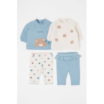 Set de bluze cu imprimeu si pantaloni - 4 piese