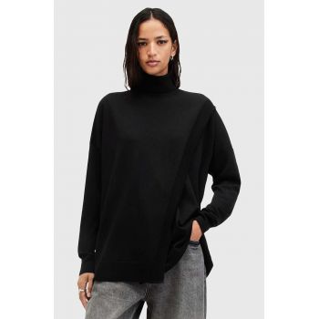 AllSaints pulover de lana BERN WRAP JUMPER femei, culoarea negru, cu guler, W028KB