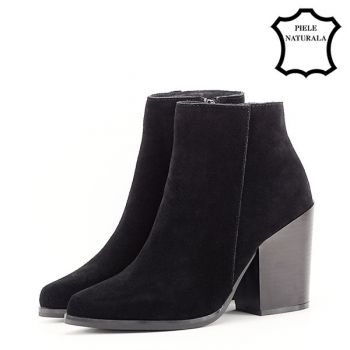 Botine negre din piele naturala B-TX-1803 117