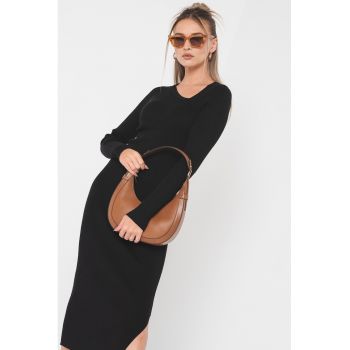 Rochie midi cu slit lateral