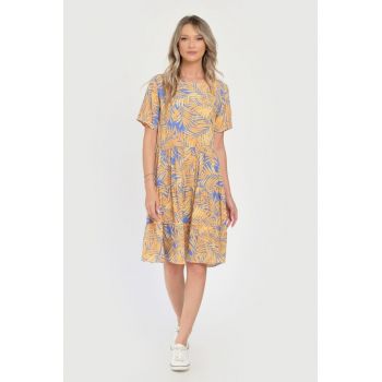 888144404-Rochie Medie Dama V292 - cu Imprimeu Floral