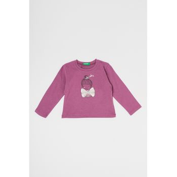 Bluza de bumbac cu imprimeu