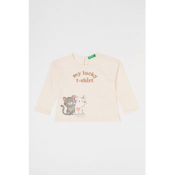 Bluza de bumbac cu model grafic