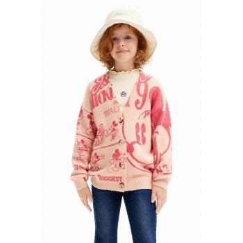 Desigual cardigan copii culoarea roz, 24WGJF06