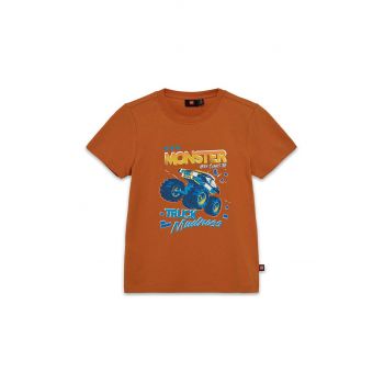 Lego tricou de bumbac pentru copii LWTANO 611 culoarea portocaliu, cu imprimeu, 12011320