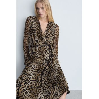 Rochie midi cu model leopard