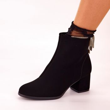 Botine Dama Negre Cu Toc Gros Cleina