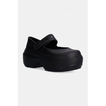 Crocs balerini Stomp Mary Jane culoarea negru, 209939