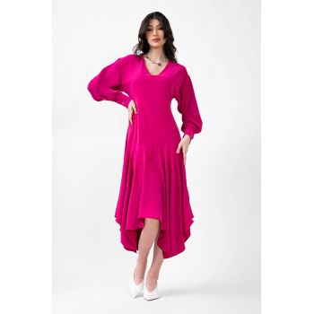 Rochie midi fuchsia