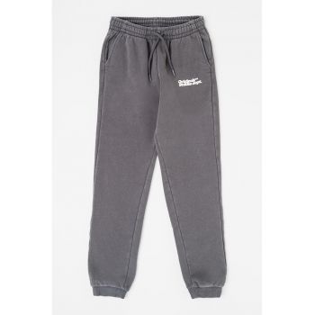 Pantaloni de trening din amestec de bumbac cu buzunare laterale