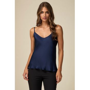 Top de satin cu bretele ajustabile