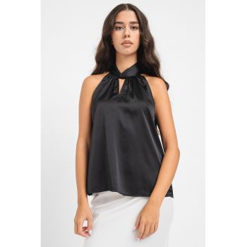 Bluza de satin cu decolteu halter Rei