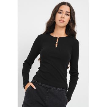 Bluza striata din amestec de bumbac organic Perla