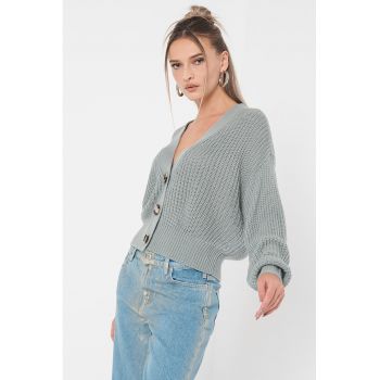 Cardigan din tricot gros cu maneci cazute Justy