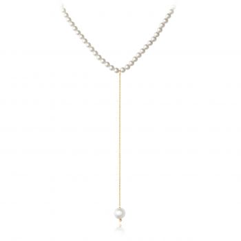 Colier tip Choker cu perle si elemente din aur 14k