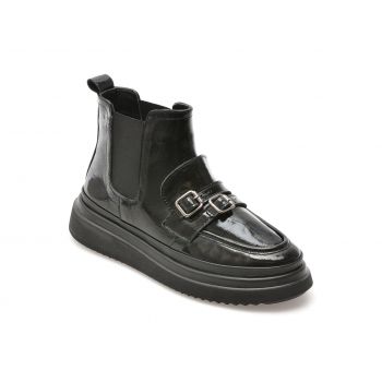 Ghete casual GRYXX negre, 294431, din piele naturala lacuita