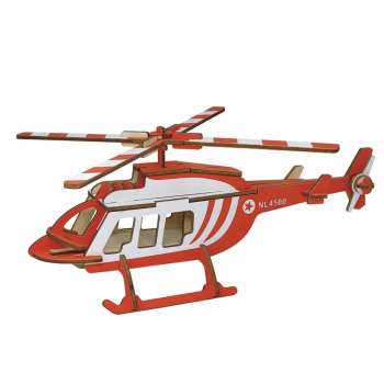 Macheta 3D din lemn Elicopter, 30 piese