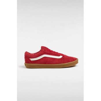 Vans tenisi din piele intoarsa Old Skool Lowpro culoarea rosu, VN000D0ECI11