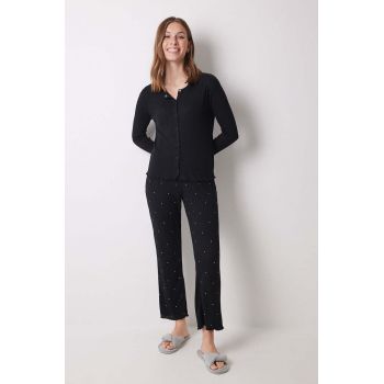 women'secret pijama LIFEWEAR LA NUIT femei, culoarea negru, 4758224