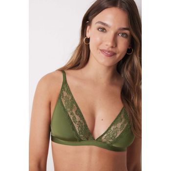 women'secret sutien FEMININE TRENDY culoarea verde, dantela, neted, 4028123