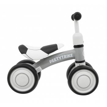 Bicicleta fara pedale cu 4 roti din plastic SporTrike alb