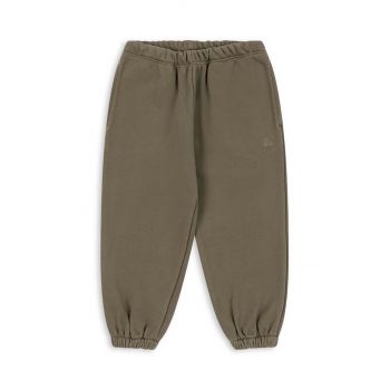 Konges Sløjd pantaloni de trening pentru copii LOU SWEAT PANTS OCS culoarea verde, modelator, KS101567