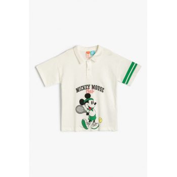 Tricou polo cu imprimeu Mickey Mouse