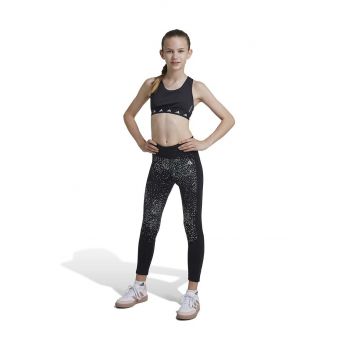 adidas leggins copii JG OPT GL LEG culoarea negru, cu imprimeu, IW3282