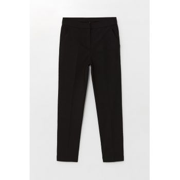 Pantaloni crop cu talie inalta