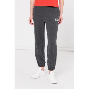 Pantaloni sport slim fit cu talie inalta