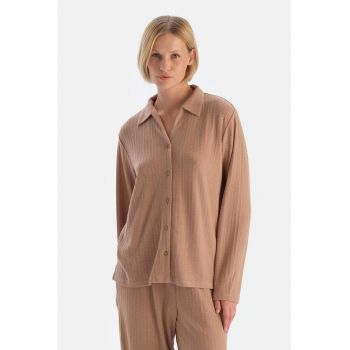 Bluza de pijama cu guler clasic