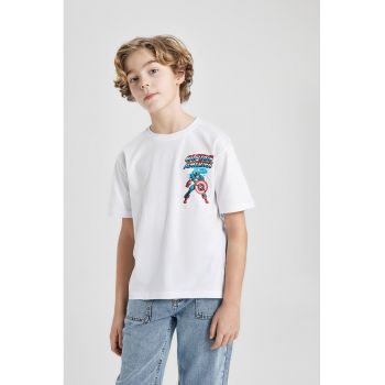 Tricou de bumbac cu imprimeu Captain America