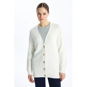 Cardigan cu aspect texturat