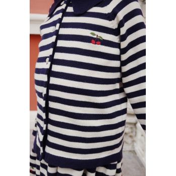 Konges Sløjd cardigan din bumbac pentru copii VENTON KNIT CARDIGAN GOTS culoarea albastru marin, KS101722