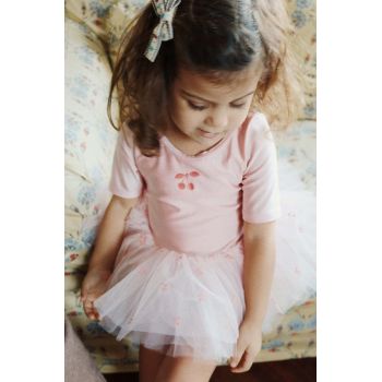 Konges Sløjd rochie fete BALLERINA DRESS culoarea roz, mini, evazati, KS101401