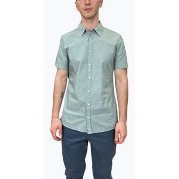 Camasa barbati cu maneca scurta si croiala Slim fit - Verde deschis