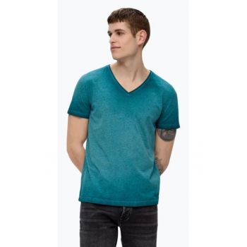 Tricou barbati cu anchior si croiala Regular fit verde petrol