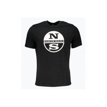 Tricou barbati cu imprimeu cu logo si croiala Regular fit negru