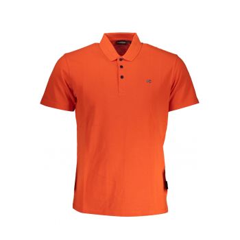 Tricou polo barbati din bumbac cu logo rosu