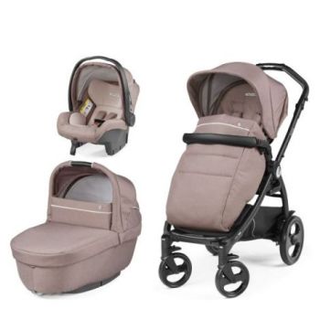 Carucior 3in1 Peg Perego Book Smart Primoviaggio SL, 0-22 kg, Rosette, Roz / Negru *