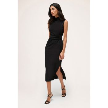 Rochie midi cu slit lateral