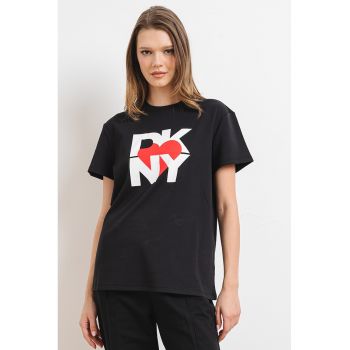 Tricou cu logo din amestec de modal