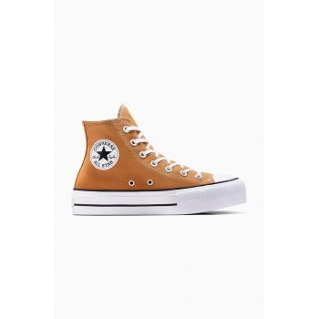 Converse tenisi Chuck Taylor All Star Lift femei, culoarea verde, A11537C