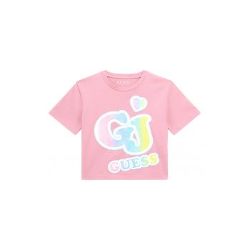 GUESS - Tricou crop de bumbac