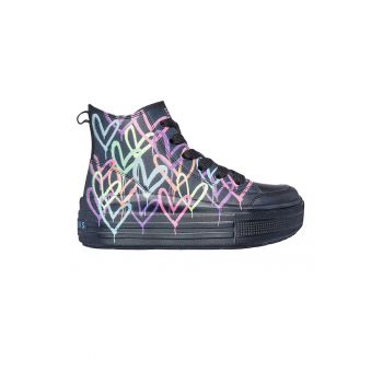 Pantofi sport high-top de piele ecologica Street