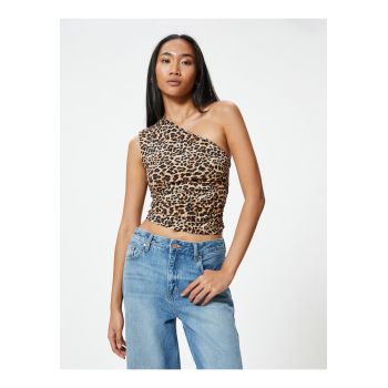 Bluza crop cu animal print