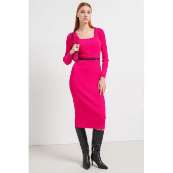 Rochie bodycon cu logo in talie