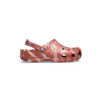 Saboti slingback de cauciuc cu imprimeu abstract