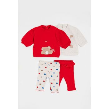 Set de bluze cu imprimeu si pantaloni - 4 piese